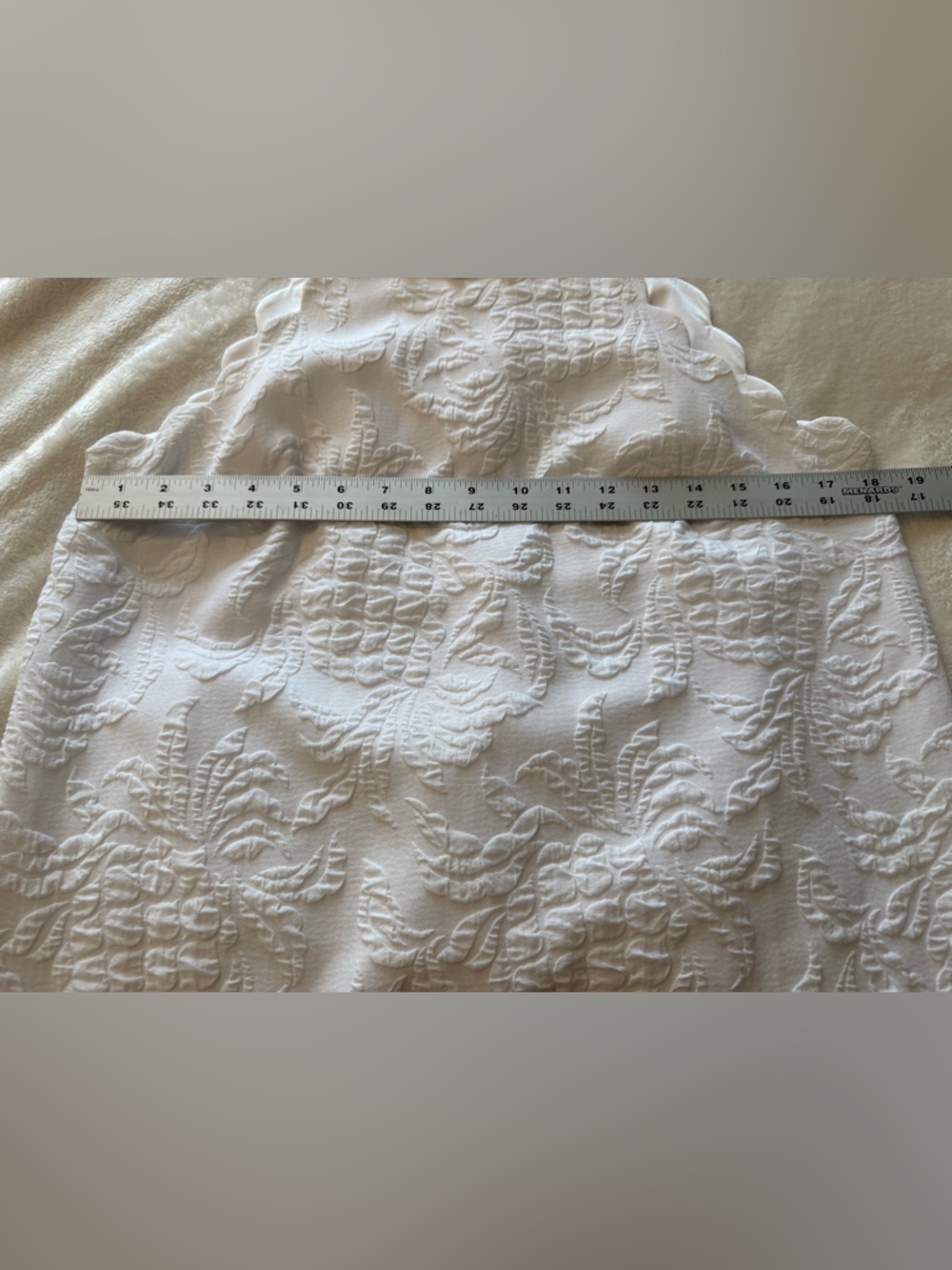 Lilly Pulitzer Halter Dress with Pearls | Size Medium | White embossed - Picture 3 of 7